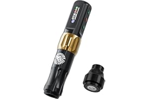 Dragonhawk Atom2 Tattoo Machine Rotary Tattoo Gun Microblading Pen 2.8mm Strokes Length 1pcs Batteries with Rca Jack for Eyebrow Eyeliner Lip