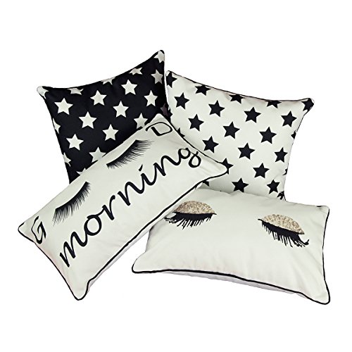 Wimpern Kissen myBUBO Moon Dekokissen Kissenhülle/Kissenbezug, Kinder Kissen Zierkissen 30×50 cm - 3