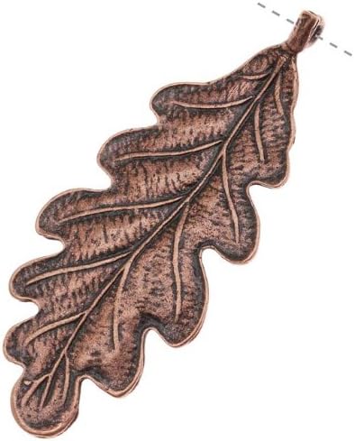 Antiqued Copper Color Oak Leaf Pendant Link 46mm (1)