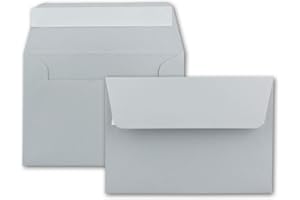 ‎FARBENFROH BY GUSTAV NEUSER 25x Brief-Umschläge B6 - Hellgrau - 12,5 x 17,5 cm - Haftklebung 120 g/m² - breite edle Verschluss-Lasche - hochwertige Einladungs-Umschläge