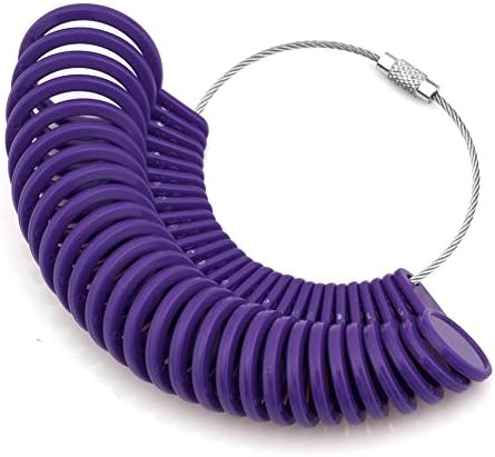 Uniqueen 27 Piece Plastic Ring Sizer Finger Gauge Jewellery Kit Tool Measuring Device for Rings Diameters