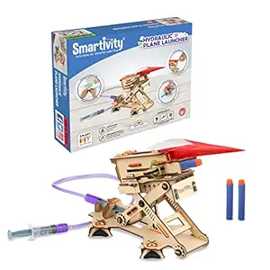 Smartivity Hydraulic Plane Launcher STEM DIY Fun Toy for Kids 6 to 12, Best Gift for Boys & Girls, Educational & Construction based Activity Game, Learn Science Engineering Project, Made in India, By IIT Delhi Alumni