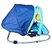 FoxHunter New Baby Infant Child Bungee Bouncer Rocker Recline chair With Hood and Toys Bar Blue 38cm X 34cm X 78CM