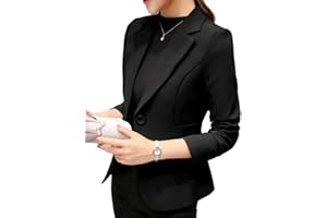 ANYUA Chaqueta de Traje,Mujeres Color Sólido Corto Oficina Carrera Blazers