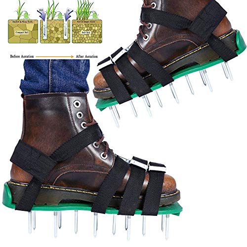 Abimars, Sandali aeratori per Prato, con Fibbie in Metallo e 4 Cinghie, Resistenti Sandali con Chiodi per aerare Il Prato o Il Cortile, per Uomo e Donna