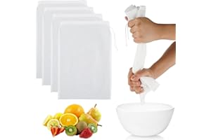 BIRLOZA 4 Unidades paños de Malla Fina Reutilizables Tela colador escurridor Bolsas para Queso Zumo de Frutas café Zumo de Verduras (20 × 30 cm)
