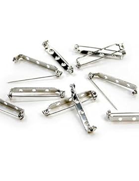 10Broschenhalter, Fimo grau