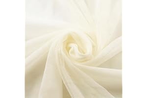 DUORIES 160cm x 5m Tüll Stoff Tüllband Tüll Dekostoff für Hochzeit Geburtstag Weihnachten Fest Kommunion Party Deko,Nähen von Brautschleiern Hochzeitskleid Tischläufer Tutu Röcken Geschenk-Schleife, Beige