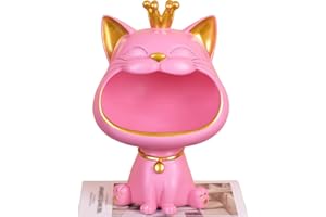 BLOOOK Statua Gatto,Vassoio Portachiavi,Svuotatasche,Gatto Fortunato,Regali Tema Gatto per Amanti dei Gatti Gadget,Porta Caramelle da Tavolo,Organizer Gioielli,Centrotavola Moderno Design