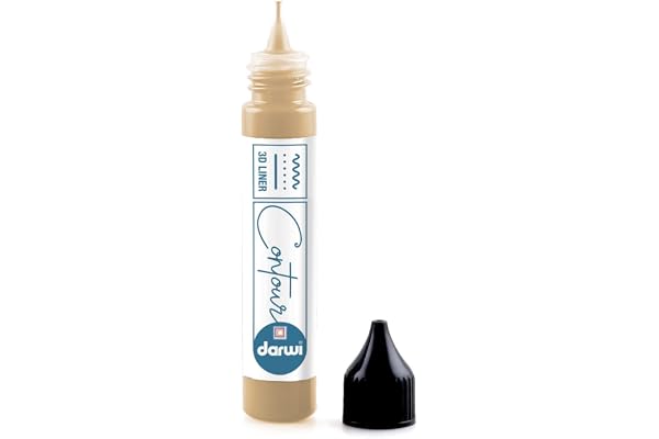 DARWI - DA0690030050C - Un Contour - Flacon Applicateur de Peinture sur Verre - Contours en Relief avec Embout Applicateur - Coloris Or - 30 ML - DARWI GLASS