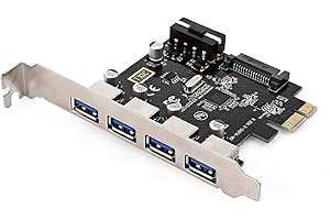 CHENYANG Adaptateur de Carte d'extension PCI Express HUB 4 Ports PCI-E vers USB 3.0 Pour Carte mère