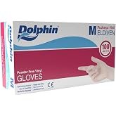 Dolphin Pudrasız Vinil Eldiven, Medium Beden, Şeffaf, 100'l&uuml; Paket