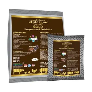 Anfotal Nutritions Anfazyme Gold Enzymes and Probiotics for Dairy, Cattle, Cow, Goat & Sheep Feed Supplements 1 Kg Pouch