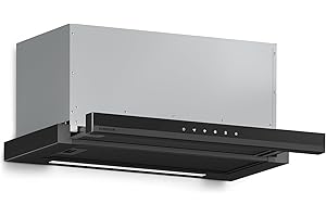 Klarstein Velaire Dunstabzugshaube 60cm, Unterbau, Ausziehbar, 896 m³/h Boost, Touch, Energieklasse A++, LED, Leise, Aluminium- & Aktivkohlefilter, Unterbauhaube Küche, Schwarz