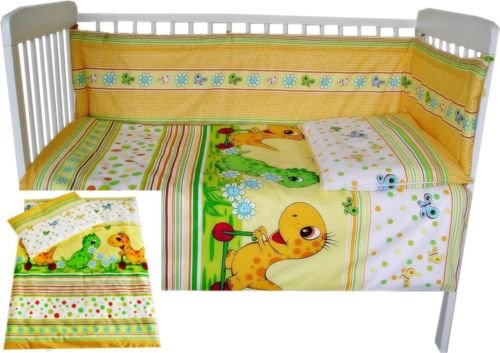 Babies-Island A 6 Piece Bedding Set For Baby/Toddler To Fit Cot/Cot Bed 120X60 140X70 160X70 - Orange Dinosaurs - Size : 90x120 cm