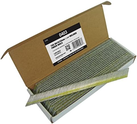 Tacwise 0403 Type DA 15G / 32 mm Galvanised Angled Finish Nails, D Head, Pack of 4000