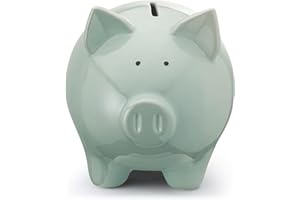 Mousehouse Gifts - Grande salvadanaio blu a tema maiale per bambini, salvadanaio per bambini, dai 3 anni in su