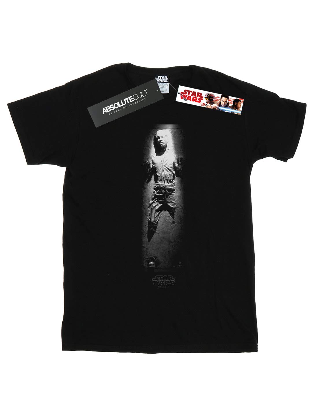 Star-Wars-Damen-Han-Solo-Carbonite-Boyfriend-Fit-T-Shirt-Schwarz-X-Large