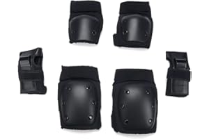 BERRYLION 6 in 1 Pads Elbow Pads Wrist Guards Protective Gear Set for Adult/Kids Knee for Inline Roller Skating, Skateboarding Cycling