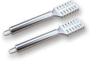 EUROXANTY Lot de 2 Écailleurs à Poisson | Ustensiles pour Écailler du Poisson en Acier inox | Set de Couteaux à Écailler lavables en Lave-Vaisselle | Outils pour la Préparation du Poisson