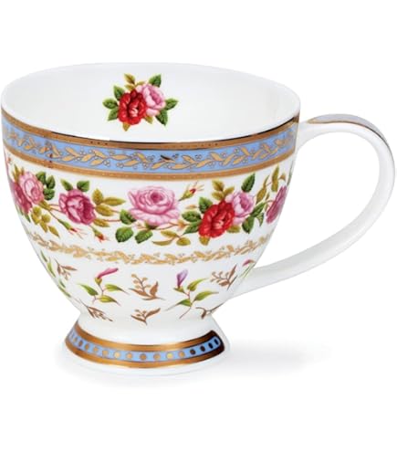 Dunoon Fine Bone China Skye Mug Cup - Made in England (Poppy