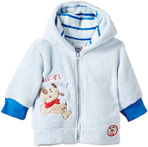 Julius Hüpeden Baby Boys "Super Cool" aus Fleece mit Kapuze Jacket, Blue (baby Blue 123000), 3-6 Months (Manufacturer size 68)
