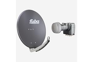 Fuba Sat Anlage 4 Teilnehmer | DAA 780 A Satellitenschüssel 80cm Alu anthrazit (Testergebnis: ausgezeichnet)* + Fuba DEK 417 Quad LNB 4 Teilnehmer (DVB-S2, HDTV, UHD 4K/8K, 3D) mit LTE-Störfilter