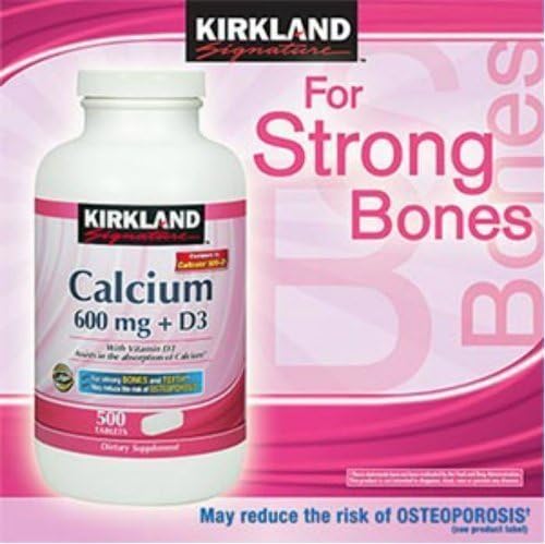 For strong bones and teeth - Kirkland Signature Calcium 600 Mg + D3 500 Tablets