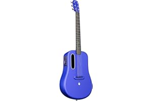 LAVA ME 3 Guitares électro-acoustiques avec sac de transport spatial, en fibre de carbone, guitare intelligente 36" Bleu