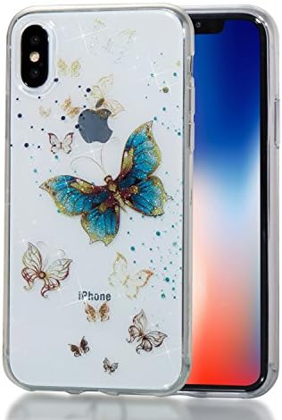 iPhone X Case,iPhone 10 Case, Insteel Slim Luxury Bling Glitter Sparkle Shiny Design Transparent Clear Soft Silicone TPU Shockproof back Cover Case for iPhone X