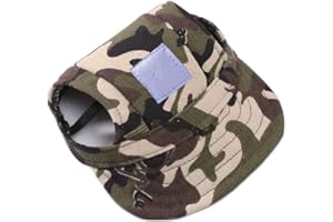 SHTGOI Casquette de baseball pour chien - Protection solaire - Chapeau de protection solaire - Chapeau de soleil - Casquette pour chien avec trous d'oreille et sangle de menton réglable