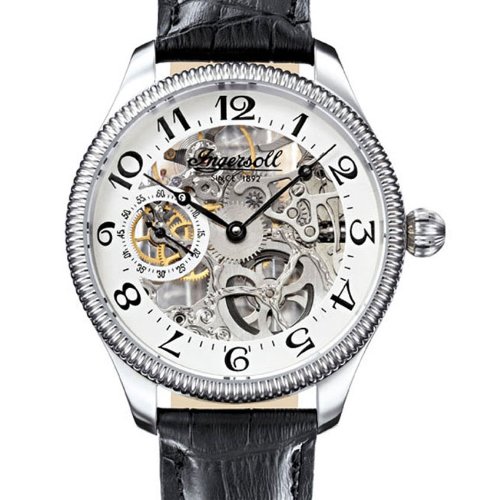 Ingersoll Herrenuhr Analog Edelstahl Leder schwarz IN7902WHS – Bild 4