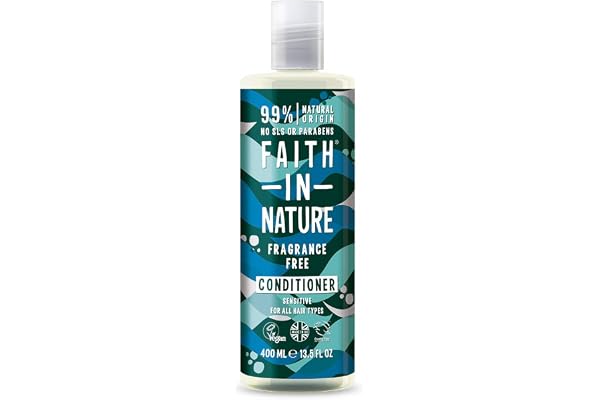 Faith In Nature Après-Shampoing Naturel Sans Parfum, Sensible, Végan et Respectueux des Animaux, Sans Parabènes et Sans SLS, Tous Types de Cheveux, 400ml