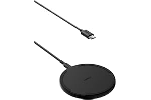 Belkin Kabelloses Ladepad (15 W) – Qi Ladegerät, Qi Ladestation für Apple iPhone 16, iPhone 15/14/13-Serie, AirPods, Samsung Galaxy S25, Galaxy S24, Pixel, inkl. 1,5-m-Kabel (kein Netzteil) – Schwarz
