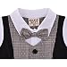 ZOEREA Baby Boys Formal Wear Wedding Suit Kids Toddler Gentleman One-piece Romper Jumpsuit Outfit Clothes Black Grey 0-24 Months