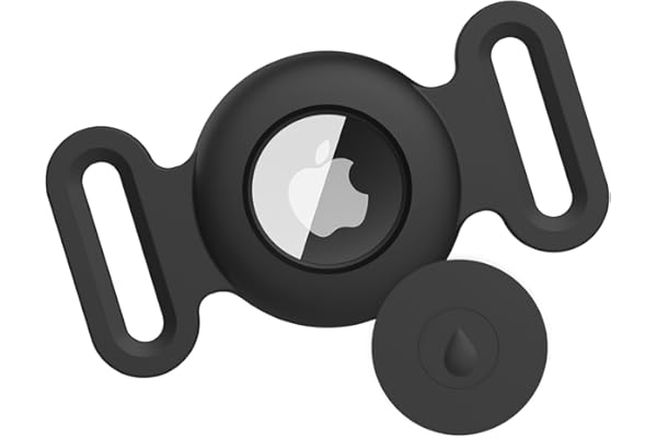 Vancle Airtag Étuis Collier pour Chien et Chat, Coque en Silicone Étanche pour Apple AirTag GPS Finder, 1pc Housse de AirTag Protection pour Pet Colliers de Compagnie Anti-Perte Porte-clés AirTag