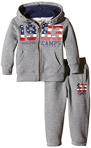 Camps Baby Boys K10 1138 Plain Hooded Long Sleeve Tracksuit, Grey (gris Chiné Medium), 18-24 months (Manufacturer size: 2)