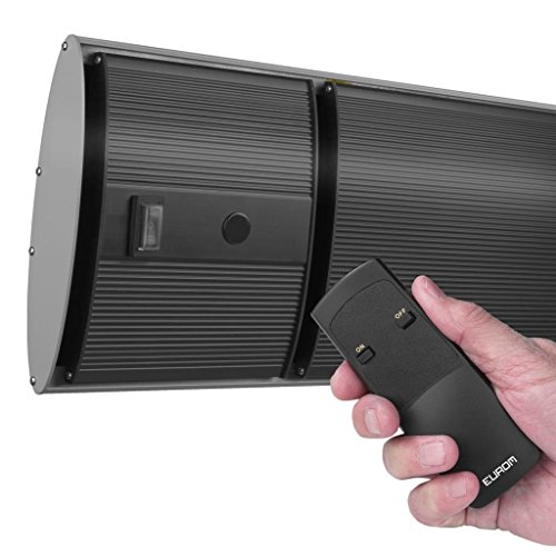 Eurom Terrassenheiztrahler mit Fernbedienung Heizstrahler Dunkelstrahler Heatpanel 1800 Blacklight IPX4, Schwarz, 1800 Watt - 4