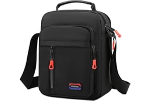 A-QMZL Borsello Uomo Borsa a Tracolla da Uomo Casuale Borse Messenger per Stile Retro'per l'uso Quotidiano Outdoor Trekking,Lavoro,Viaggio Borsa a Spalla (nero3)