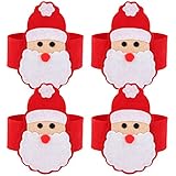 4pcs Servilletero Santa Claus Decoración Cena mesa Servilleta para Navidad Fiesta