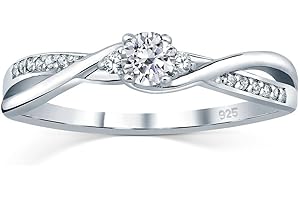 SILVEGO – FNJR085sw - Verlobungsring aus 925 Sterling Silber mit Swarovski Zirconia