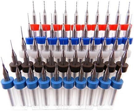 50pc Tungsten Carbide Micro Drill Bits Set Drill Press Dremel Pin-Vise 10 each .2mm .3mm .4mm .5mm .6mm 1/8 Shank 3.175mm TOY JEWELRY MAKING, Crafts, CNC, PCB, Woodworking, MODEL TRAINS CARS BOATS!! by Daewon Industries