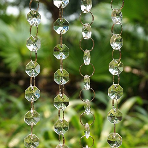 MOHOO 10m Türvorhang zehn Meter Hochzeit DIY Crystal Clear Acrylic Bead Garland hängende Partei Dekor Versorgung Perlenvorhänge Dekorieren Sie das Wohnzimmer, Hotel-Lobbys - 5