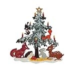 Tiere unterm Weihnachtsbaum handbemalt aus Zinn