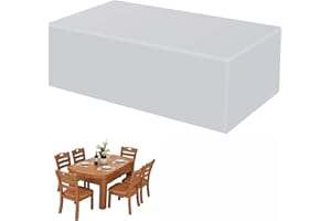 AXFZZRS Cubierta para Muebles de jardín, Oxford 420D Cubierta de Mesa de jardín Grandes, Impermeable, Protección UV, para Protección de Muebles, Rectángulo Cubierta de Ratán, Gris - 190x120x70cm