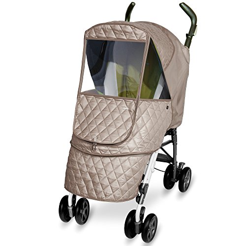 [Manito] Castle Alpha Cover / Cover for Baby Stroller and Pushchair, Rain Cover, Wind Weather Shield for outdoor strolling, Eye Protective Wide Windows (Light Grey)