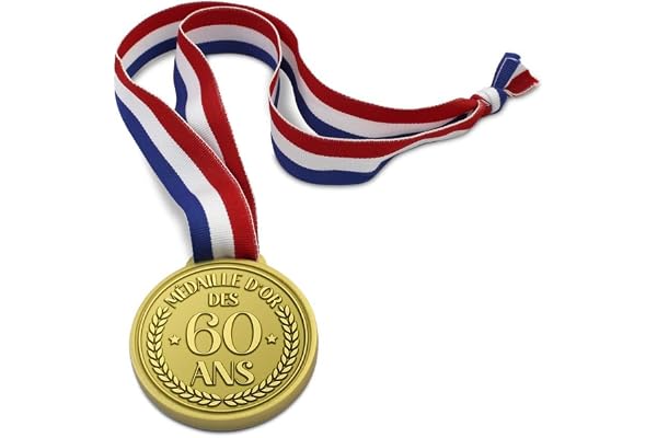 Maelsa® Medaille d'or Cadeau Anniversaire Retraite Divers Variantes (60 Ans)