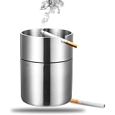 Gloryite 1pc Stainless Steel Ashtray Ashtray Thickened Stainless Steel Ashtray Suitable for Office, Home, Bar, Hotel, Car