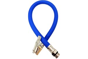 Cylocrya Tuyau de Gonflage des Pneus 36cm - Adaptateur Universel pour Gonfleur de Pneu avec Valve Américaine Standard - Compatible Moto, Vélo, Voiture et Camion - Raccord Fileté 5" pour Pompe à Air