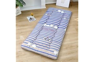 Morbuy Materasso Futon Singolo Arrotolabile con Cuscino in Tatami Futon,Materasso Pieghevole Materasso da Terra Tatami Giapponese per Dormire Morbido e Traspirante (70 * 170cm,Panda a Strisce)